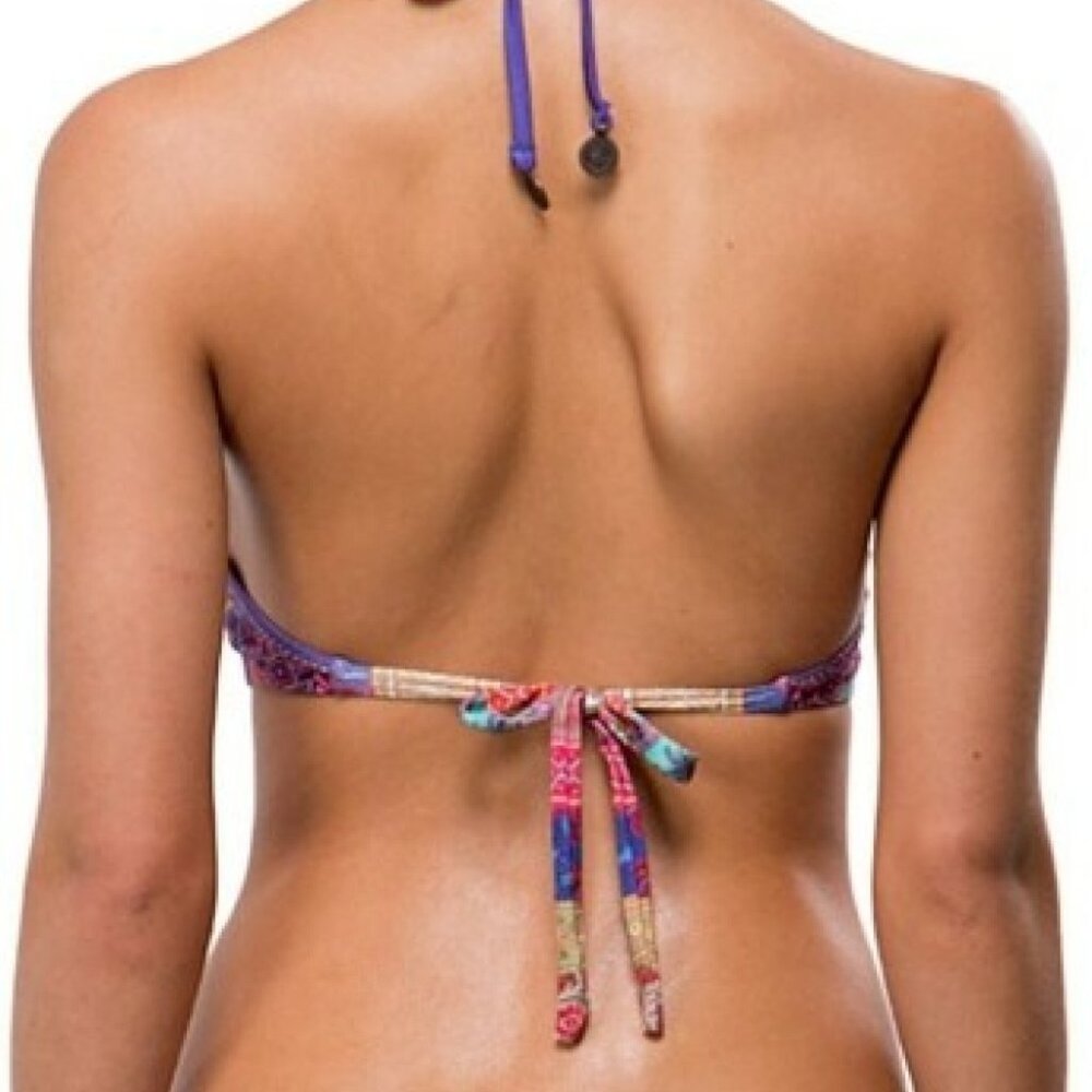 TIGERLILY Multi Ramo Apron Purple Paisley Bikini Top NWT RRP$100 - Picture 4 of 7